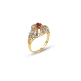 Ruby Vine Statement Ring – Gold Plated